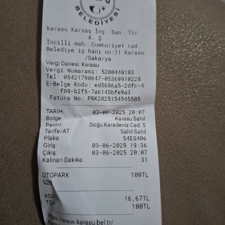 Karasu Sahil Yol Kenarı Otoparkında Yüksek Ücret Şikayeti