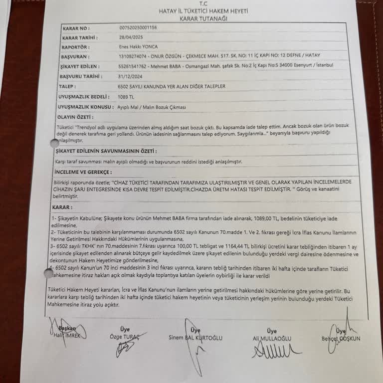 Kusurlu Saatte Trendyol Sorumluluktan Kaçıyor!