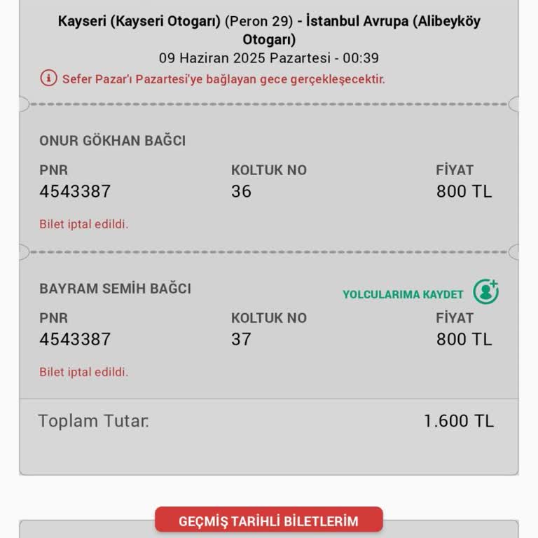 Biletim Gerekçesiz İptal Edildi, Fiyat Artışıyla Yeniden Satışa Sunuldu