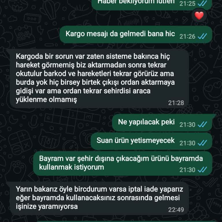 Kargo Bilgisi Verilmedi, Ürün Teslim Edilmedi