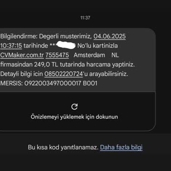 CV Maker İzinsiz Üyelik ve Para Çekimi Sonrası Hayal Kırıklığı Yaşadım