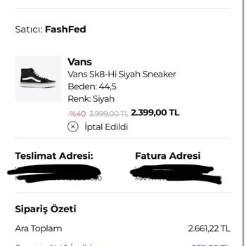 İndirimli Fiyattan Aldığım Ayakkabı Stokta Olmasına Rağmen Siparişim İptal Edildi