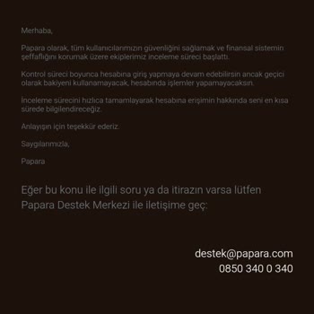 Papara Para Çekme ve Fatura Ödeme Sorunu