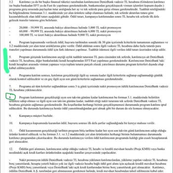 Denizbank Kampanya Koşullarını Yanlış Uygulayarak Promosyonumu Geri Aldı