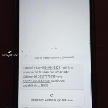 Turkcell Fatura İle İlgili Sorun Var!