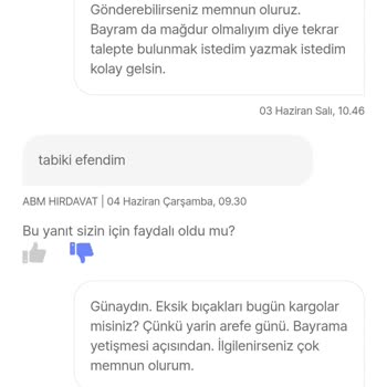 Eksik Gelen Ürün Ve İade Sorunu