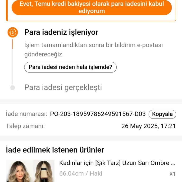 Temu'da İade Sürecinde Gecikme Ve Yetersiz Müşteri Hizmeti