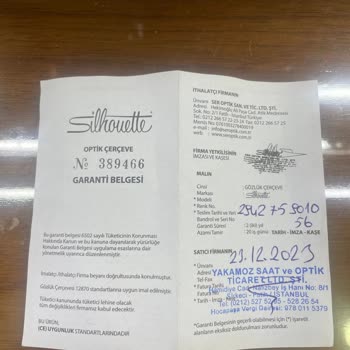 Garantili Silhouette Gözlükte Parça Kaybı Ve Yüksek Onarım Ücreti