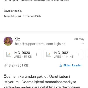 Temu Siparişim Oluşmadı Param Kesildi Muhatap Bulamıyorum