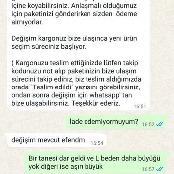 Defolu Ve Büyük Gelen Ürün İçin İade Hakkı Tanınmıyor