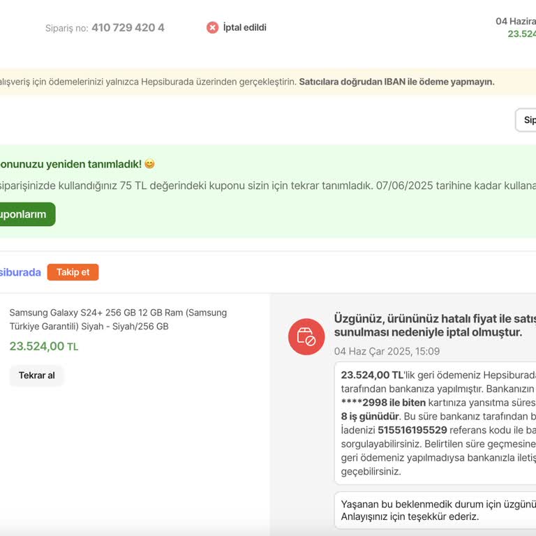 Bilgi Verilmeden Sipariş İptali Ve Tüketici Haklarının İhlali