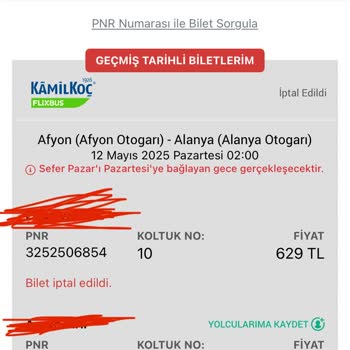 Zamanında İptal Edilen Otobüs Biletimin Ücreti İade Edilmedi