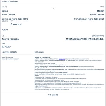 Onayım Dışında İptal Edilen Otobüs Bileti Ve Bilgilendirme Eksikliği Nedeniyle Yaşanan Mağduriyet