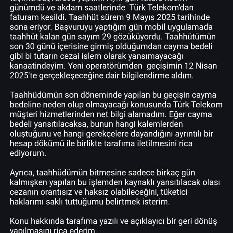 Taahhüt Bitmeden Yüksek Ceza Faturası Ve Bilgilendirme Eksikliği