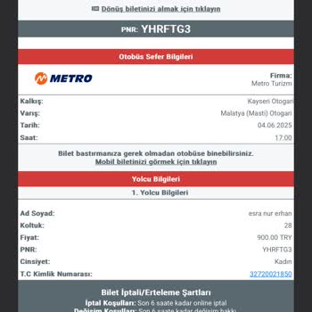 Yanlış Yönlendirme Sonucu Otobüsü Kaçırdım, Bilet İadem Yapılmadı