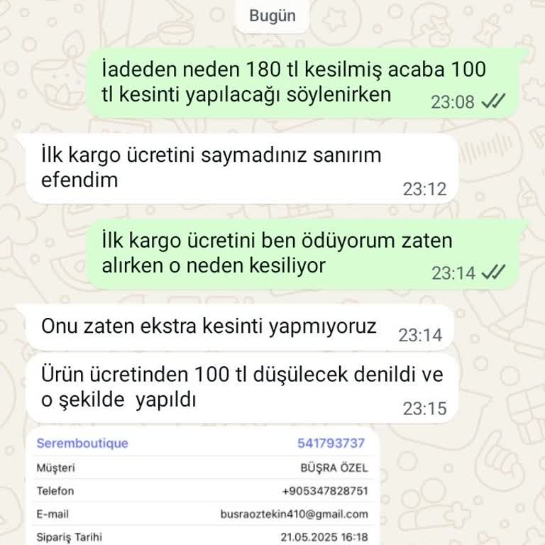 İade Sürecinde Fazladan Kargo Ve Ürün Ücreti Kesintisi