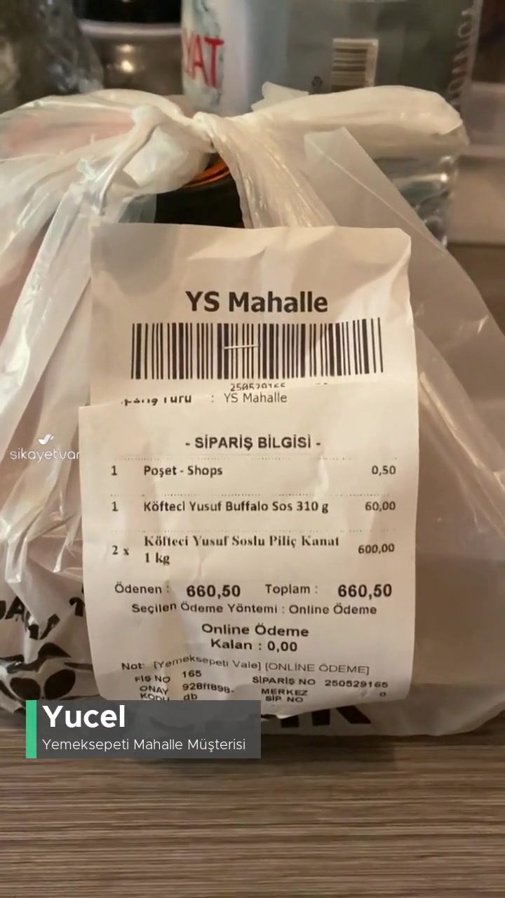 Yemeksepeti Mahalle Eksik Gönderilen Ürünün Ücretini İade Etmeyip El Koyuyor! videonun kapak resmi