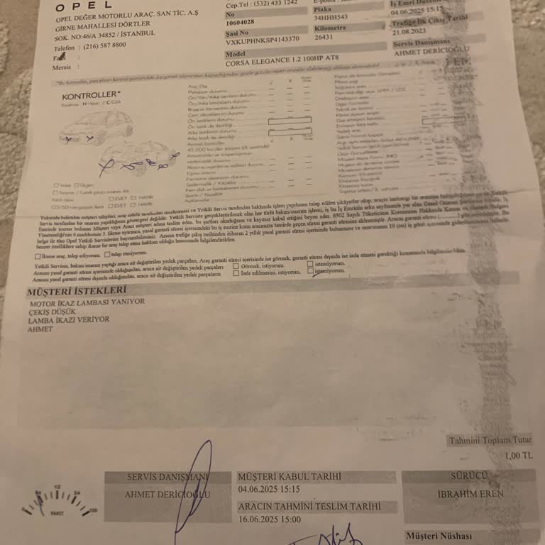 Opel Corsa Motor Arızası Ve Uzayan Servis Sürecinde Mağduriyet