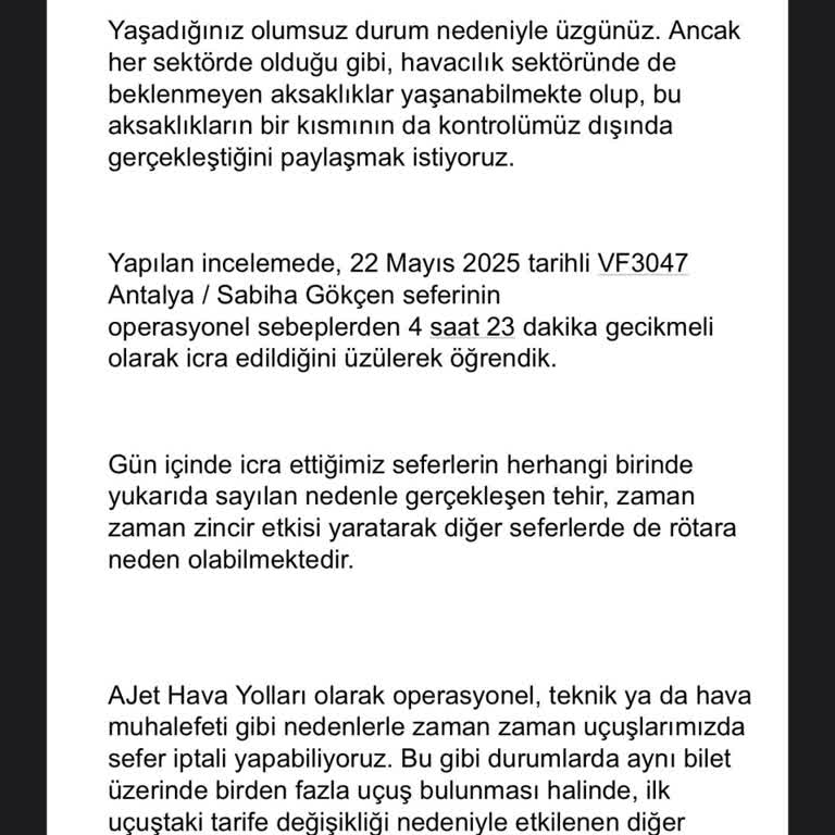 Ajet Tazminat İade Çekinin Süre Aşımıyla Hâlâ Ödenmemesi Ve Bilgilendirme Eksikliği