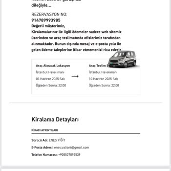 Bayram Öncesi Araç Teslim Edilmedi Param İade Edilmedi