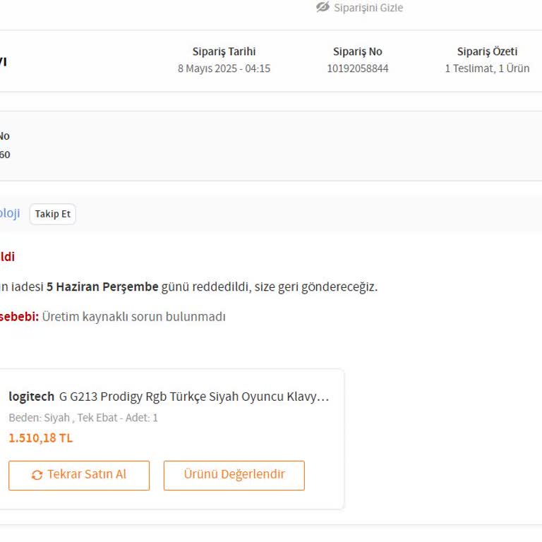 Kullanılamaz Klavyenin İadesi Reddedildi Trendyol Çözüm Sunmadı