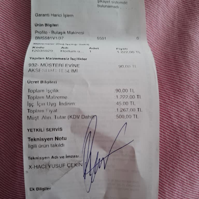 Bulaşık Makinesi Hortumu İçin Fahiş Fiyat Talebi
