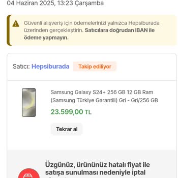 Hepsiburada Siparişim Fiyat Hatası Gerekçesiyle İptal Edildi, Mağdur Edildim