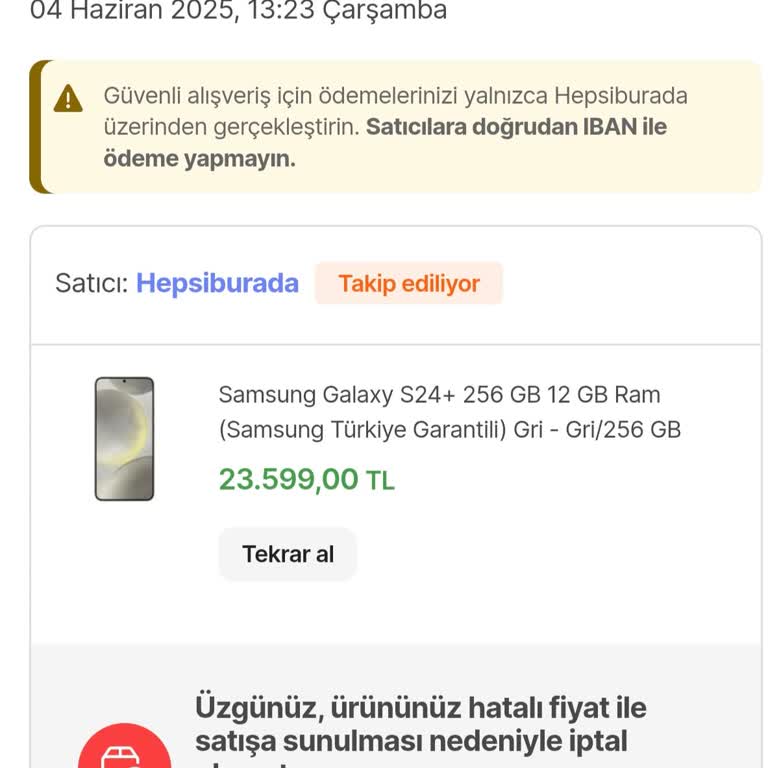 Hepsiburada Siparişim Fiyat Hatası Gerekçesiyle İptal Edildi, Mağdur Edildim