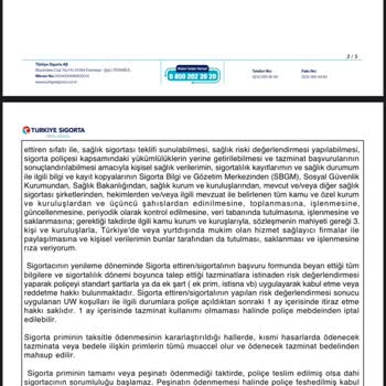 Sigorta Poliçemde Belirtilmeyen Sebeple Masraflarım Karşılanmadı, Mağduriyetimin Giderilmesini Talep Ediyorum