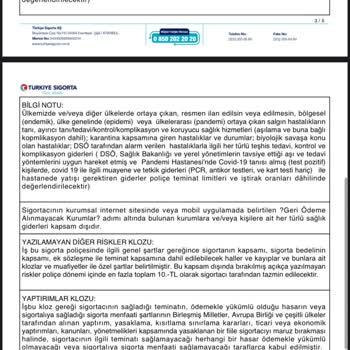 Sigorta Poliçemde Belirtilmeyen Sebeple Masraflarım Karşılanmadı, Mağduriyetimin Giderilmesini Talep Ediyorum