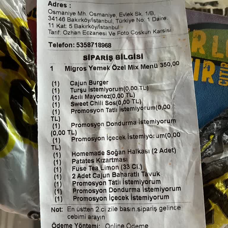 Yanlış Ve Kalitesiz Sipariş Deneyimi