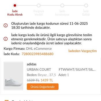 1 Saatte Çatlayan Adidas Ayakkabı Hayal Kırıklığı