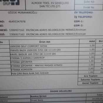 Yatak Odası Teslimatı Ve Müşteri Hizmetlerinde Büyük Hayal Kırıklığı