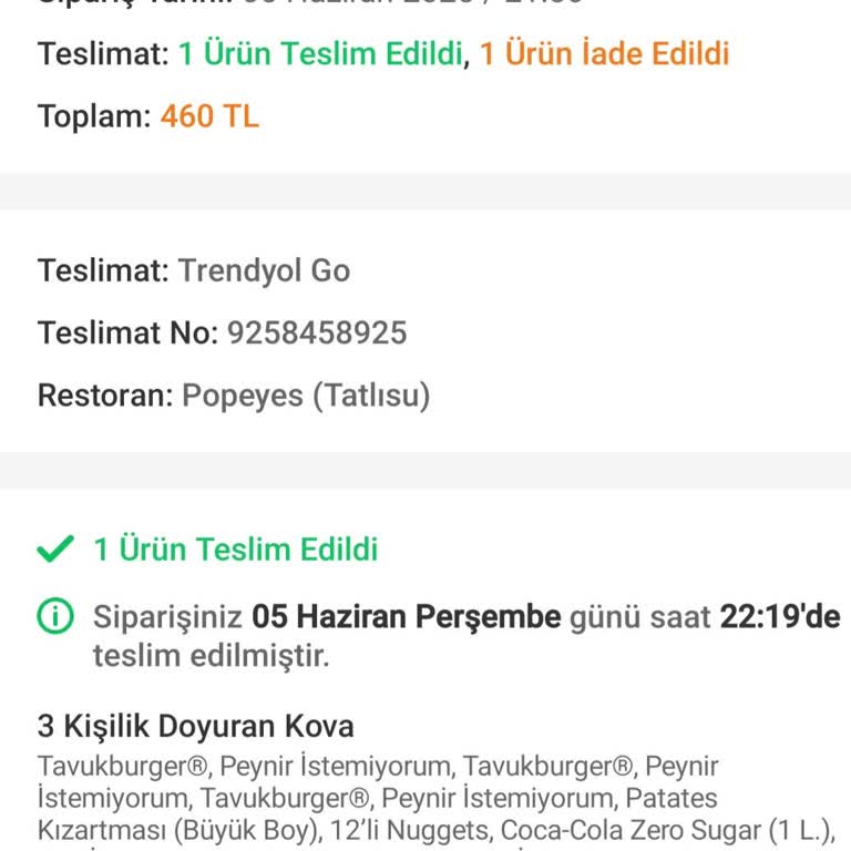Siparişim Eksik Ve Bayat Geldi, Hayal Kırıklığı Yaşadım