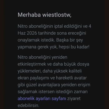 Discord Nitro Aboneliği İptali Sonrası Para İadesi Sorunu