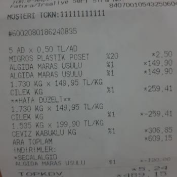 Migros'tan Aldığım Kabuklu Cevizde 407 Gramlık Gramaj Eksikliği