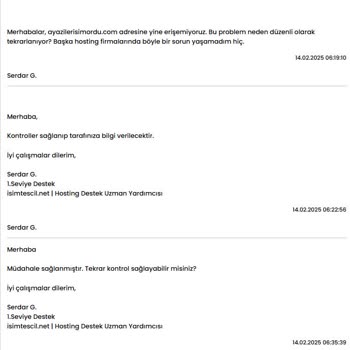 İsimtescil.net'te Sürekli Kesintiler Ve Destek Sorunları