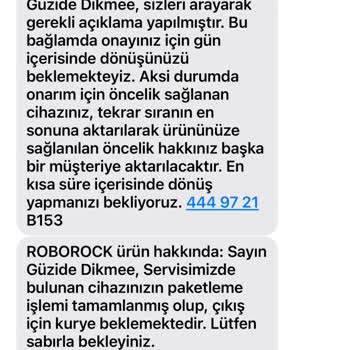 Roborock Robot Süpürge İçin Yüksek Servis Ücreti Ve Kötü Müşteri Hizmeti