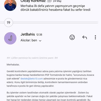 Jet Bahis'te Yatırımım Hesabıma Yansıtılmadı