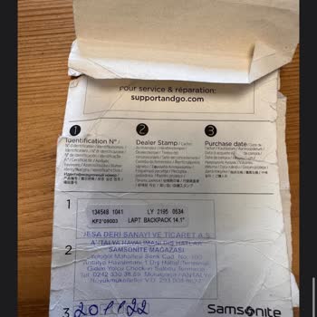 Samsonite Sırt Çantası Garanti Hayal Kırıklığı