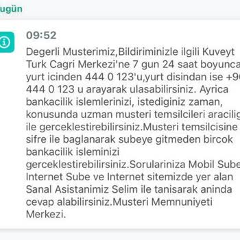 Kuveyt Türk'ten Haberim Olmadan Yüksek Kesinti Ve Yetersiz Müşteri Hizmeti