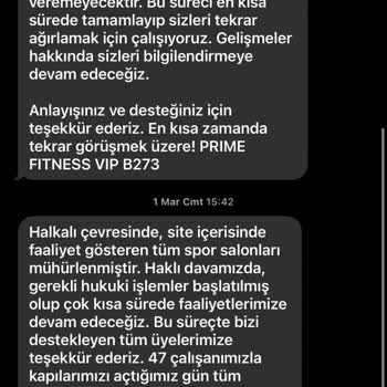 Prime Fitness VIP Atakent'te Üyelik Mağduriyeti Ve İletişim Sorunu
