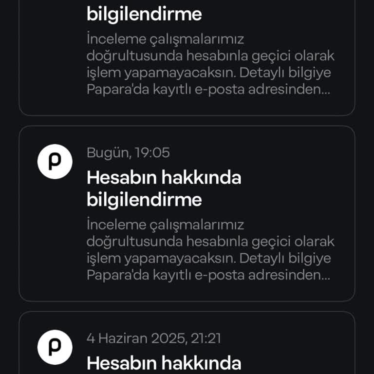 Bayramda Papara Hesabım Haksız Yere İncelemeye Alındı, Mağduriyet Yaşıyorum