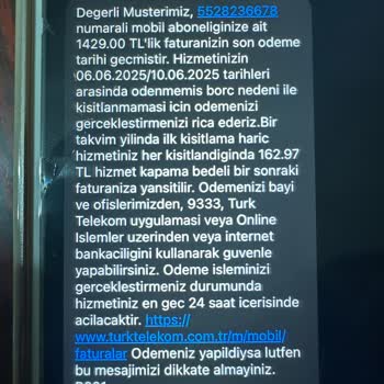 Yanlış İşlem Sonucu Fatura Artışı Ve Hattın Kapanması