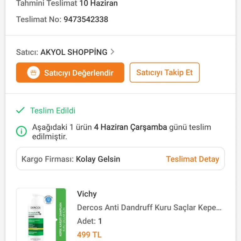 Trendyoldan Gelen Dercos Şampuan Orijinal Değil Ve Hasarlıydı
