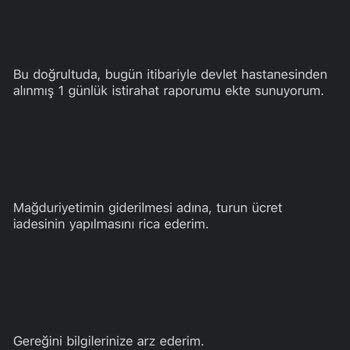 Hastalık Nedeniyle Katılamadığım Tura İade Engeli