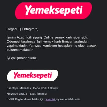Yemeksepeti Yemek Kartı Ödemelerinde Haksız Ciro Kesintisi