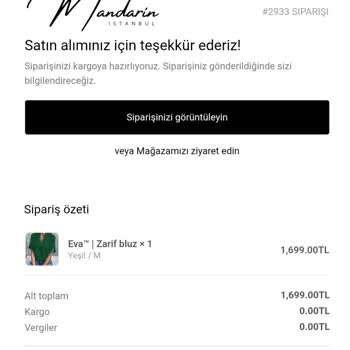 Mandarin İstanbul Siparişim İptal Edilmedi Param İade Edilmiyor