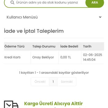 Sipariş İptali Sonrası Para İadesi Ve Müşteri Hizmetleri Sorunu