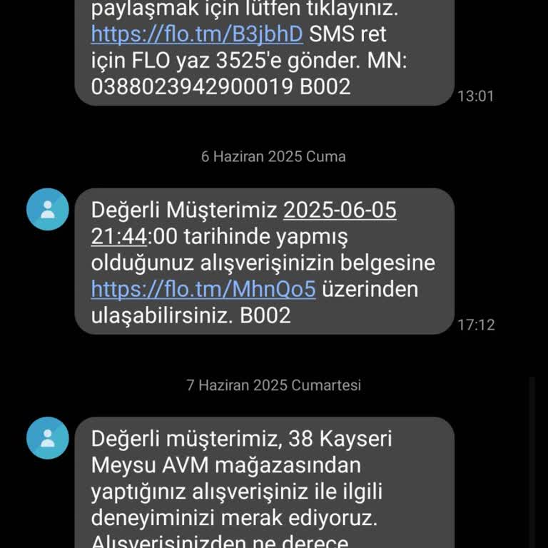 FLO Ayakkabı'dan Alışveriş Yapmadığım Halde Fatura Mesajı Aldım